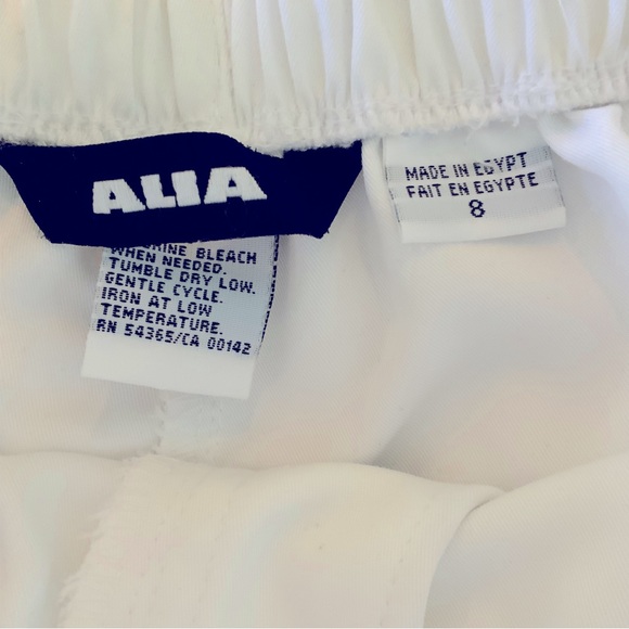 ALIA Pants White Elastic High Waist Comfortable Size 8 - Picture 8 of 8